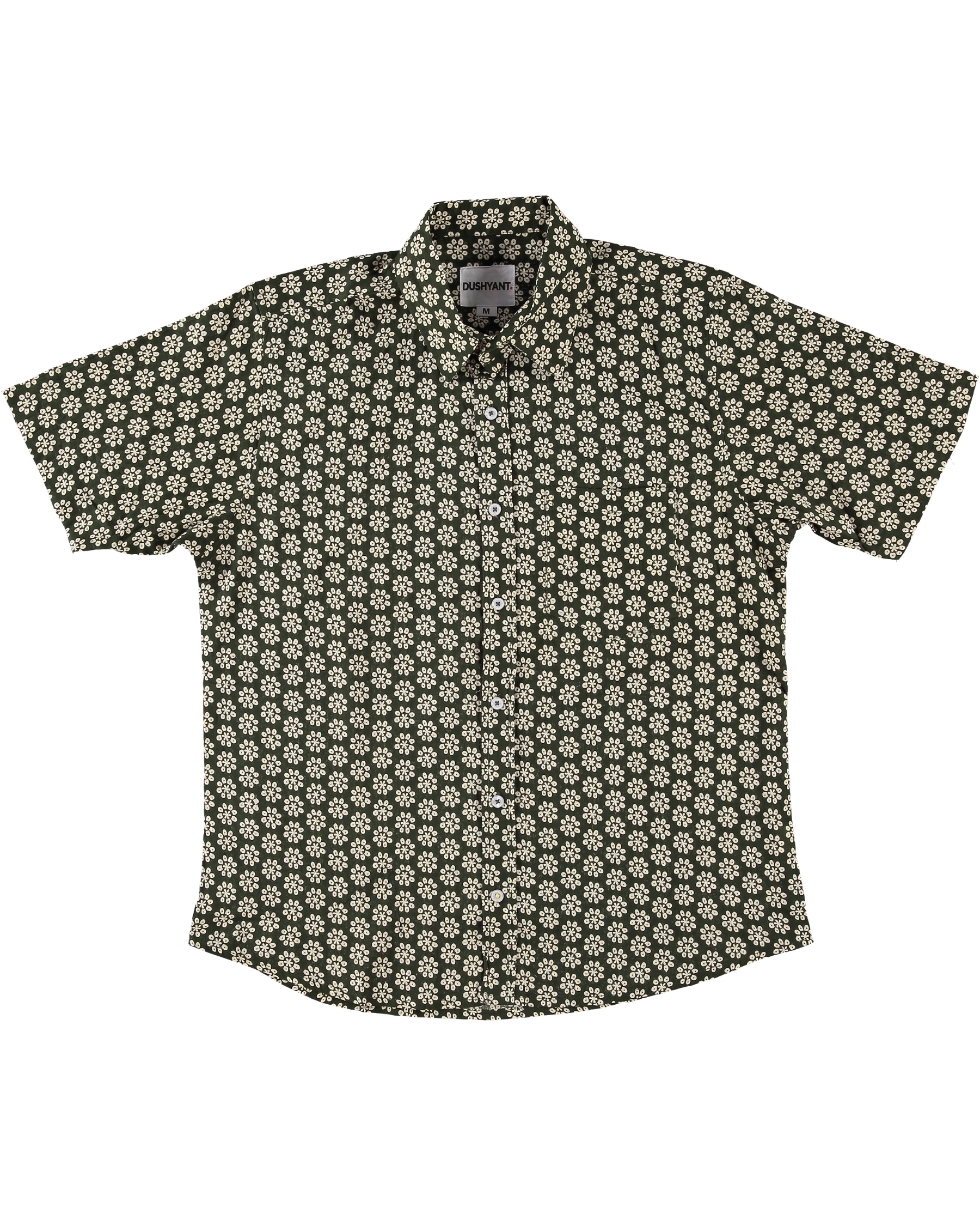'The Folk' Shirt in Olive Octagon Print