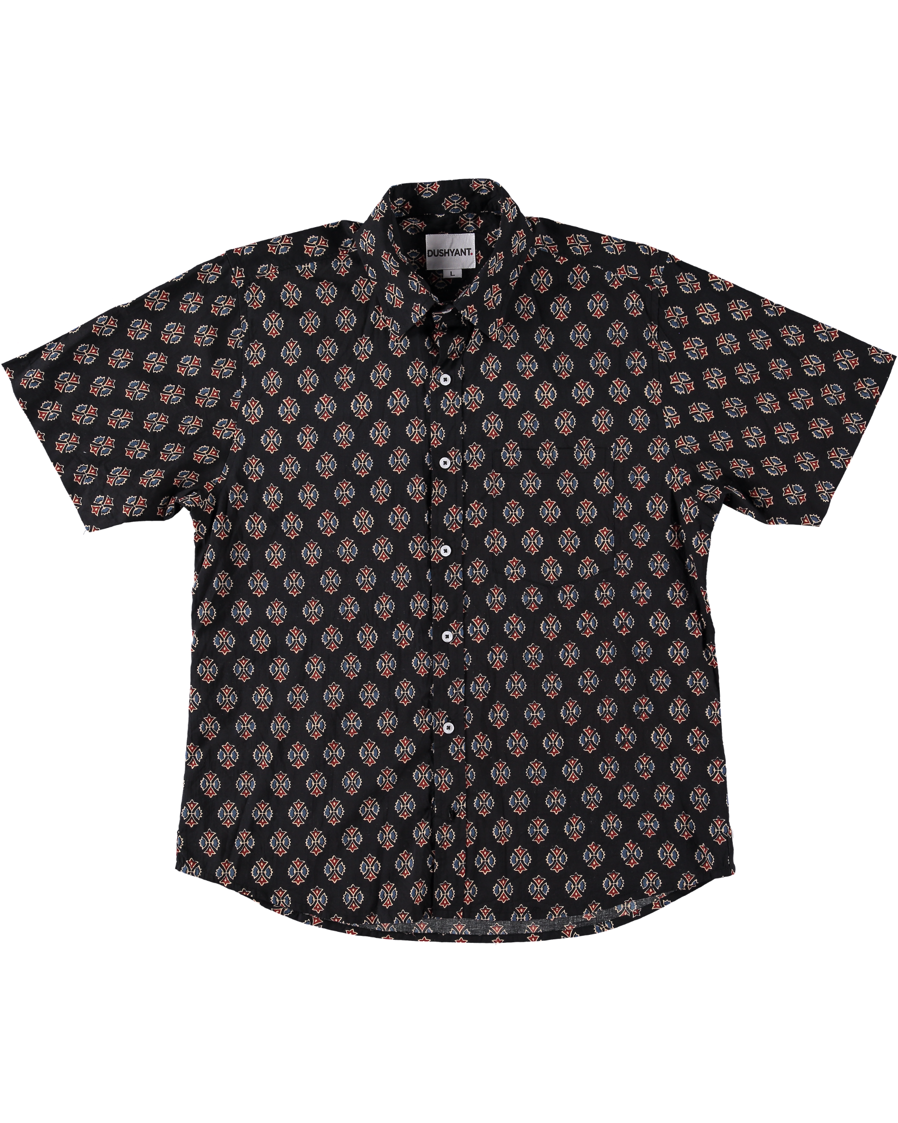 'The Folk' Shirt in Black Peony Print