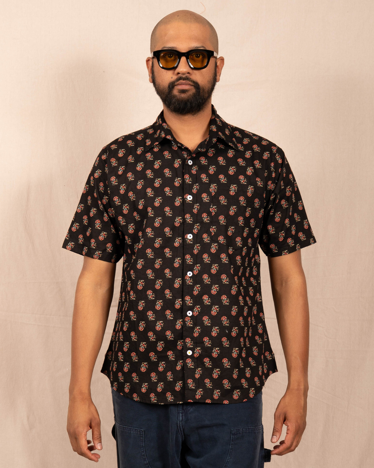 'The Folk' Shirt in Noir Rose Print