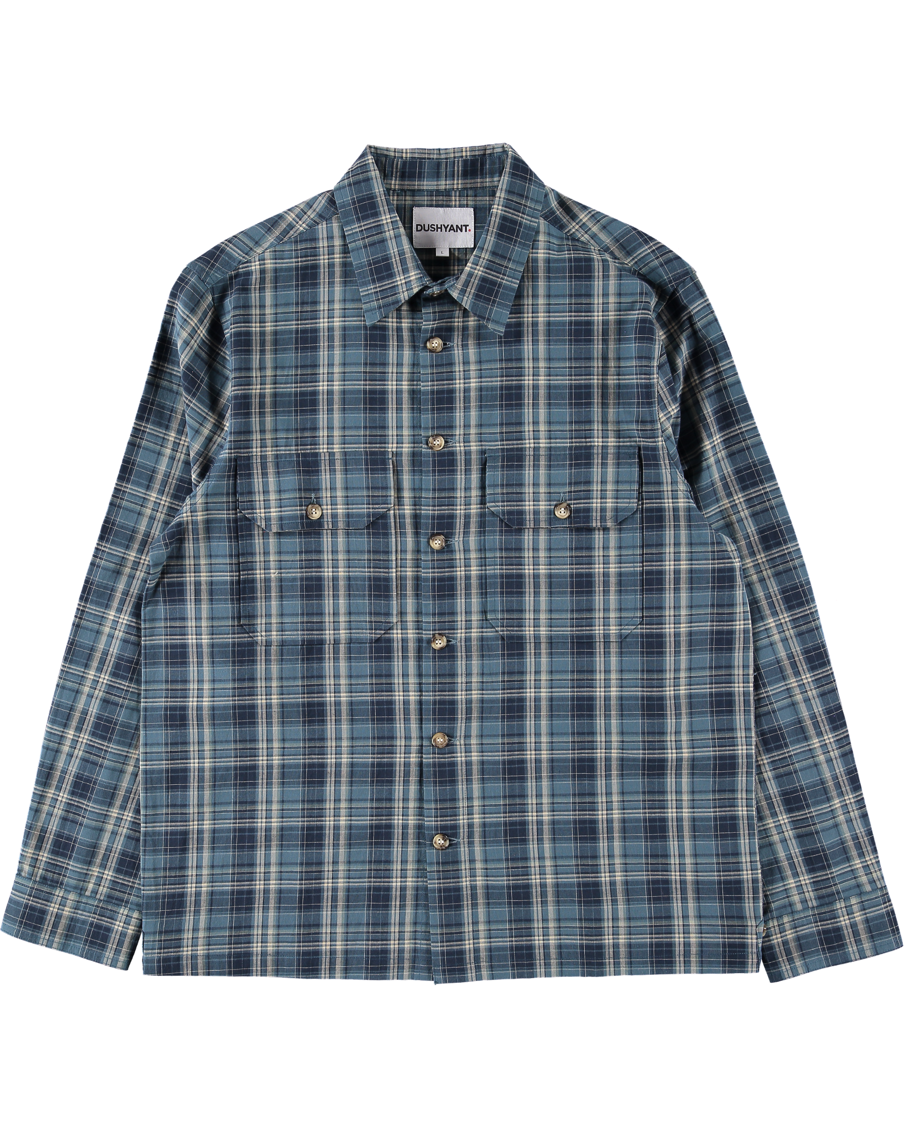 The 'Jesse' Over Shirt in Navy and Teal Checks