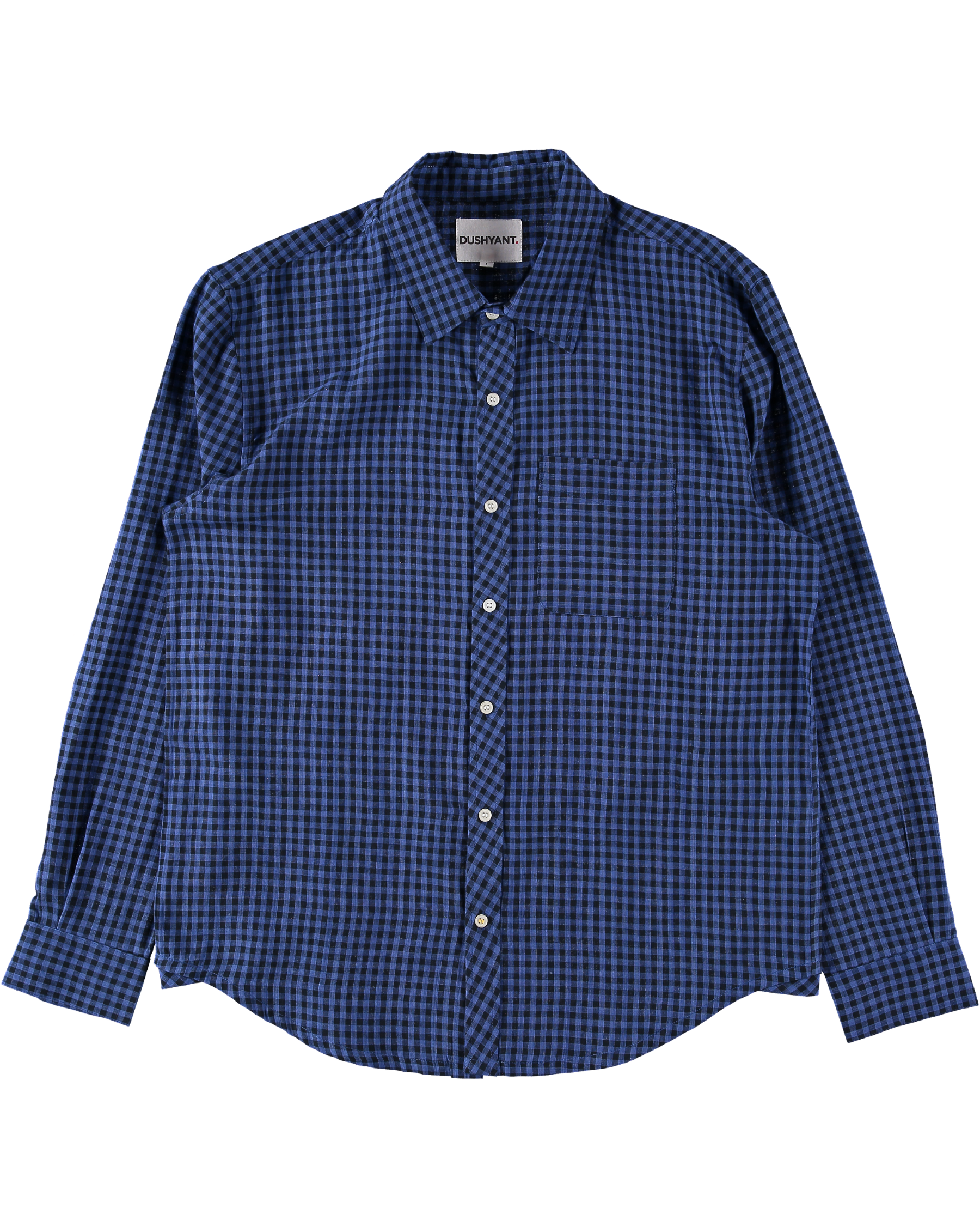 'The Brady' Long Sleeve Shirt in Blue and Black Gingham