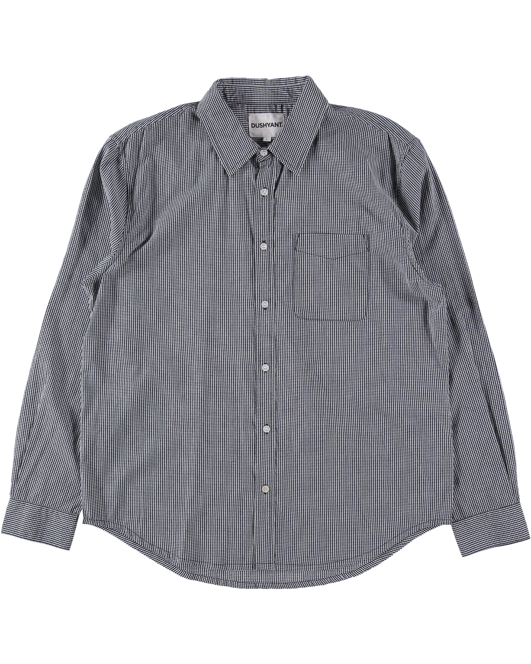 'The Brady' Long Sleeve Shirt in Black Micro Check