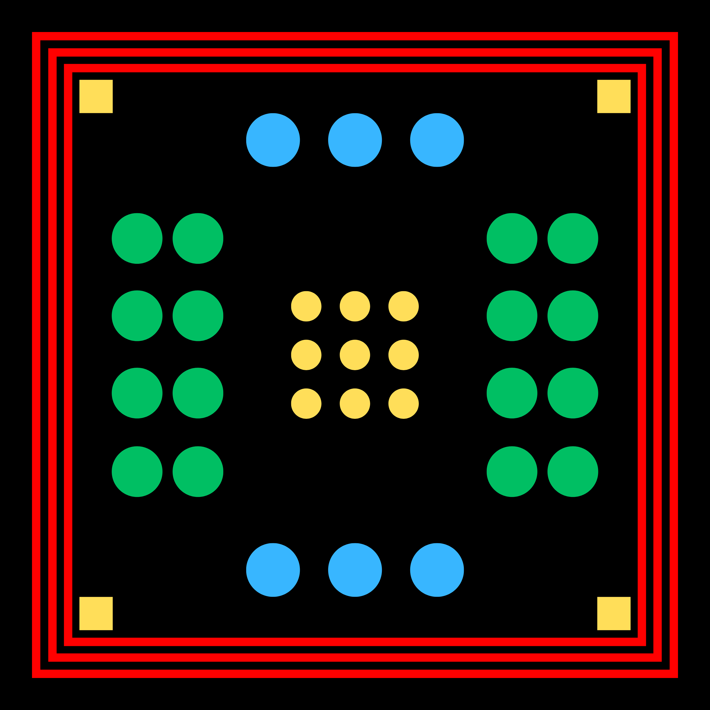 Archie Bandana No. 11 - Faded Black with Blue, Yellow and Green Dots Art Print