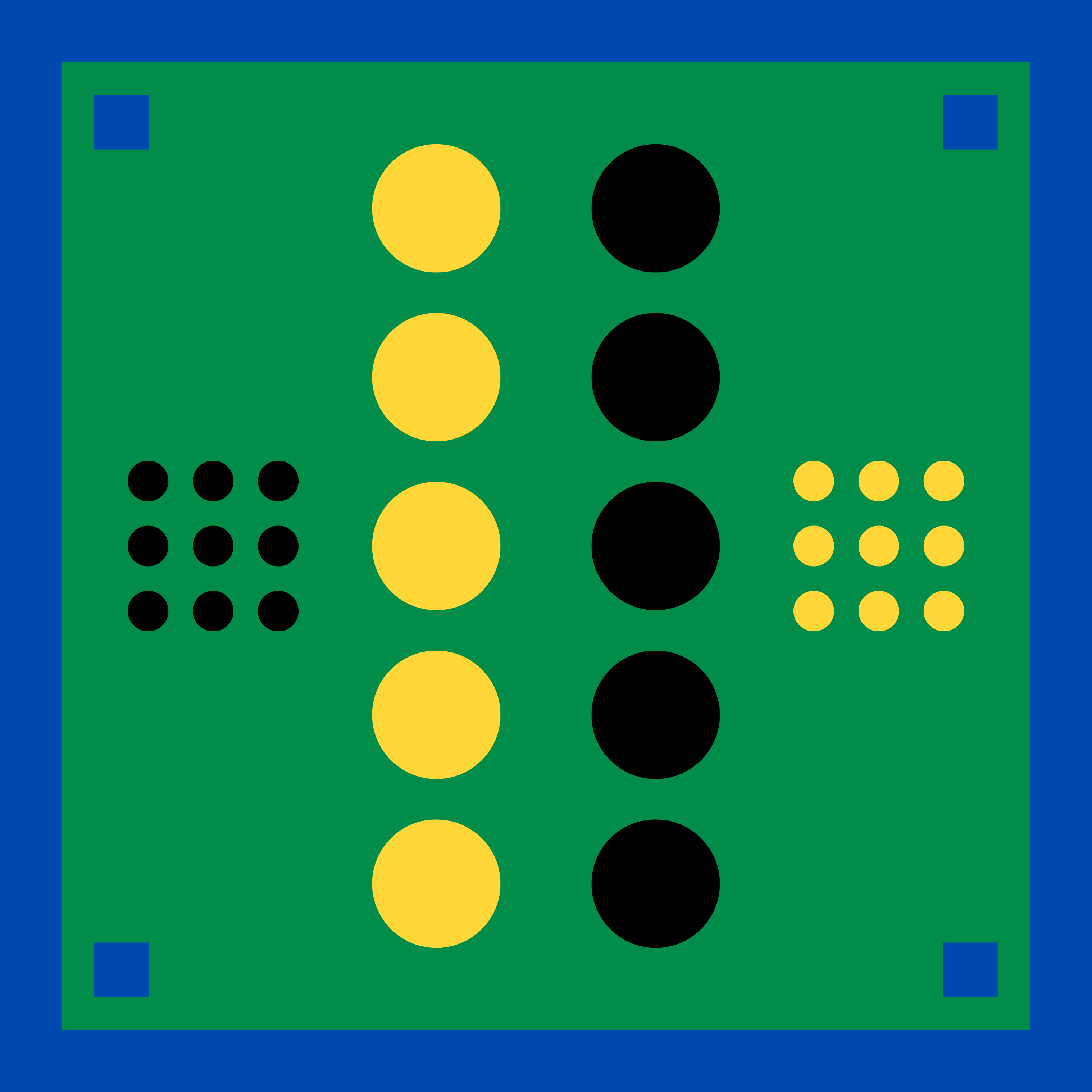 Archie Bandana No. 21 - Yellow and Black Contrasting Dots on Green