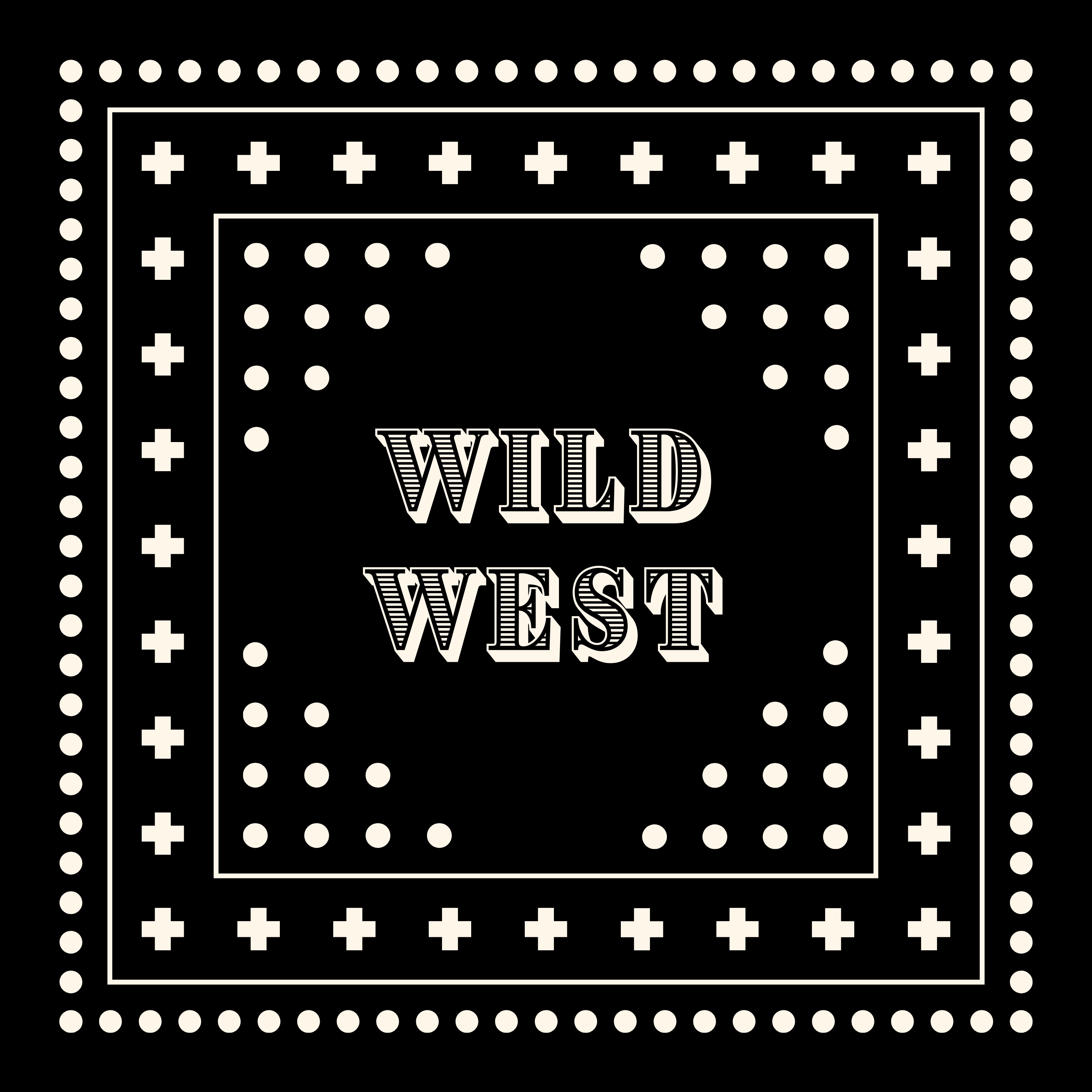 Archie Bandana No. 28 - Wild West Print on Black