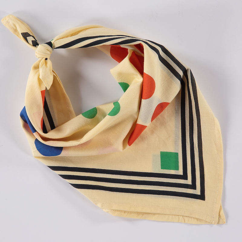 Archie Bandana No. 5 - Beige with Contrasting Dots Art Print