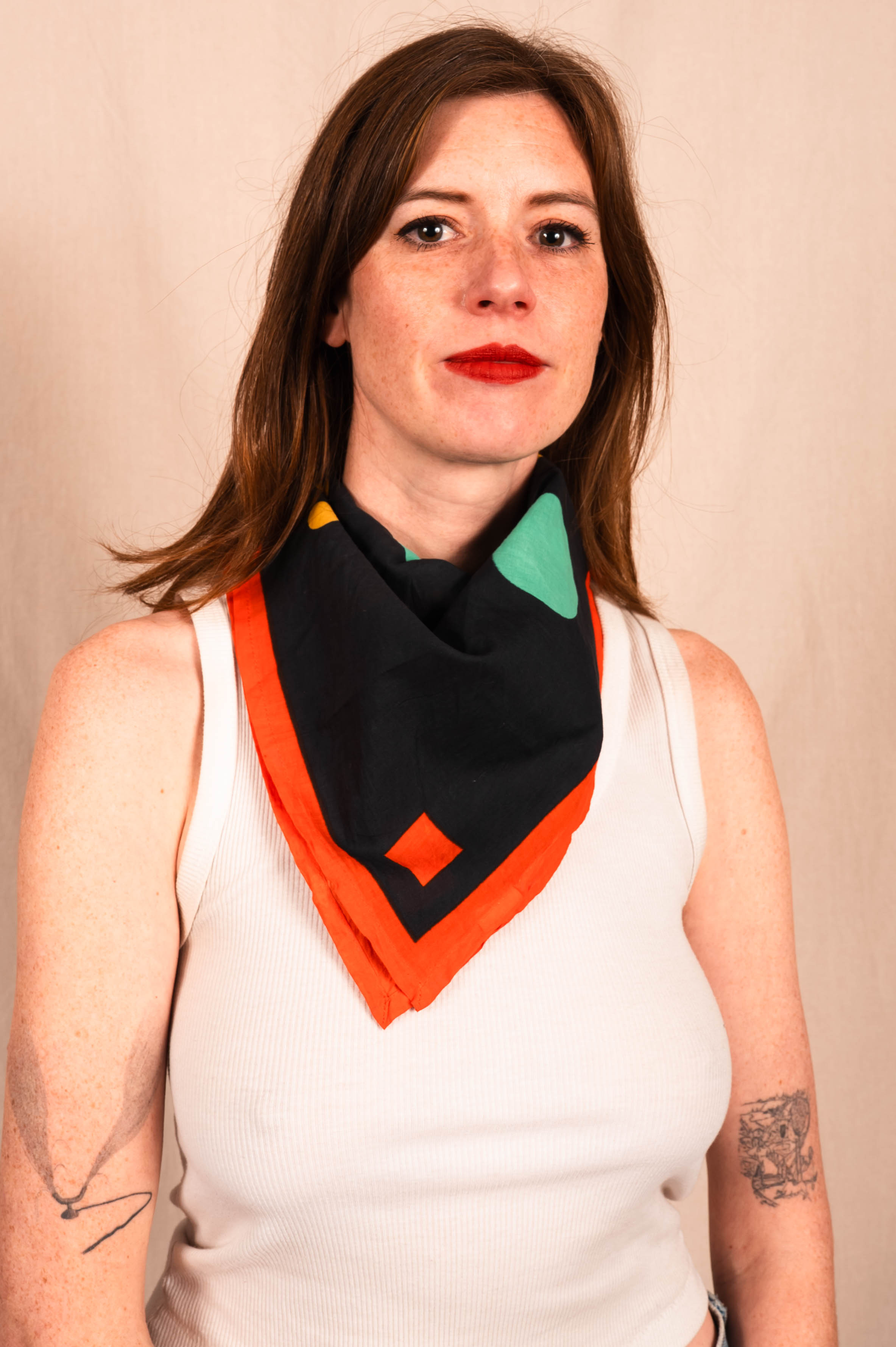 Archie Bandana No. 5 - Large Contrasting Dots Art Print