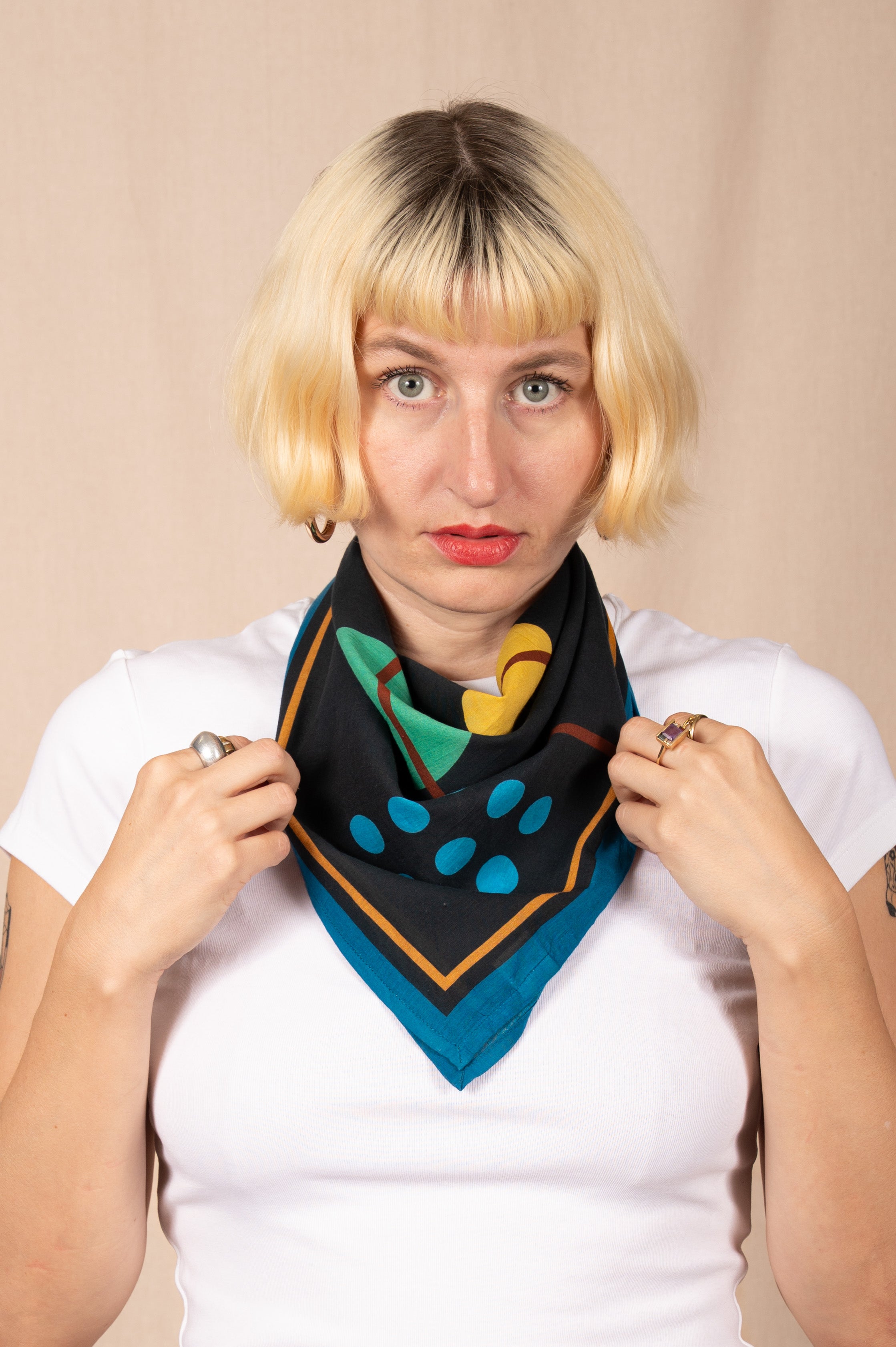 Archie Bandana No. 41 - Midnight Crayons Art Print