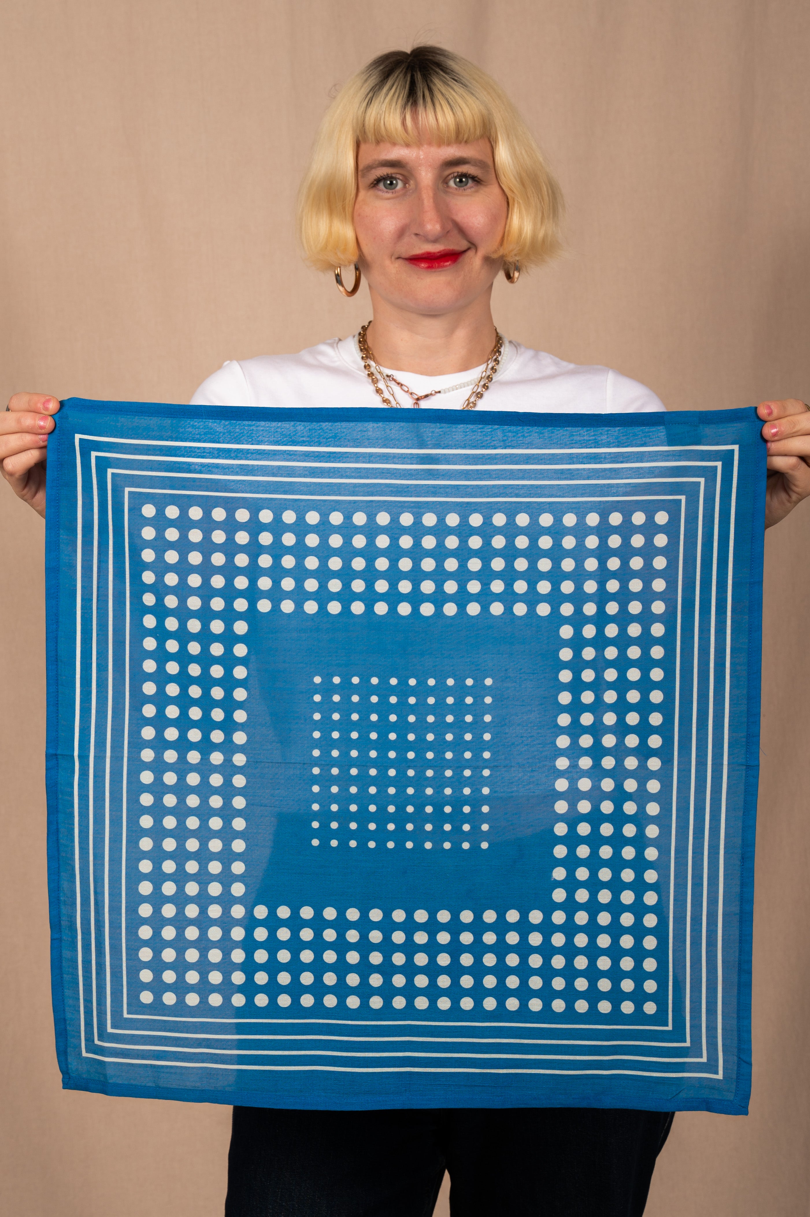 Archie Bandana No. 23 - Blue and White Dots