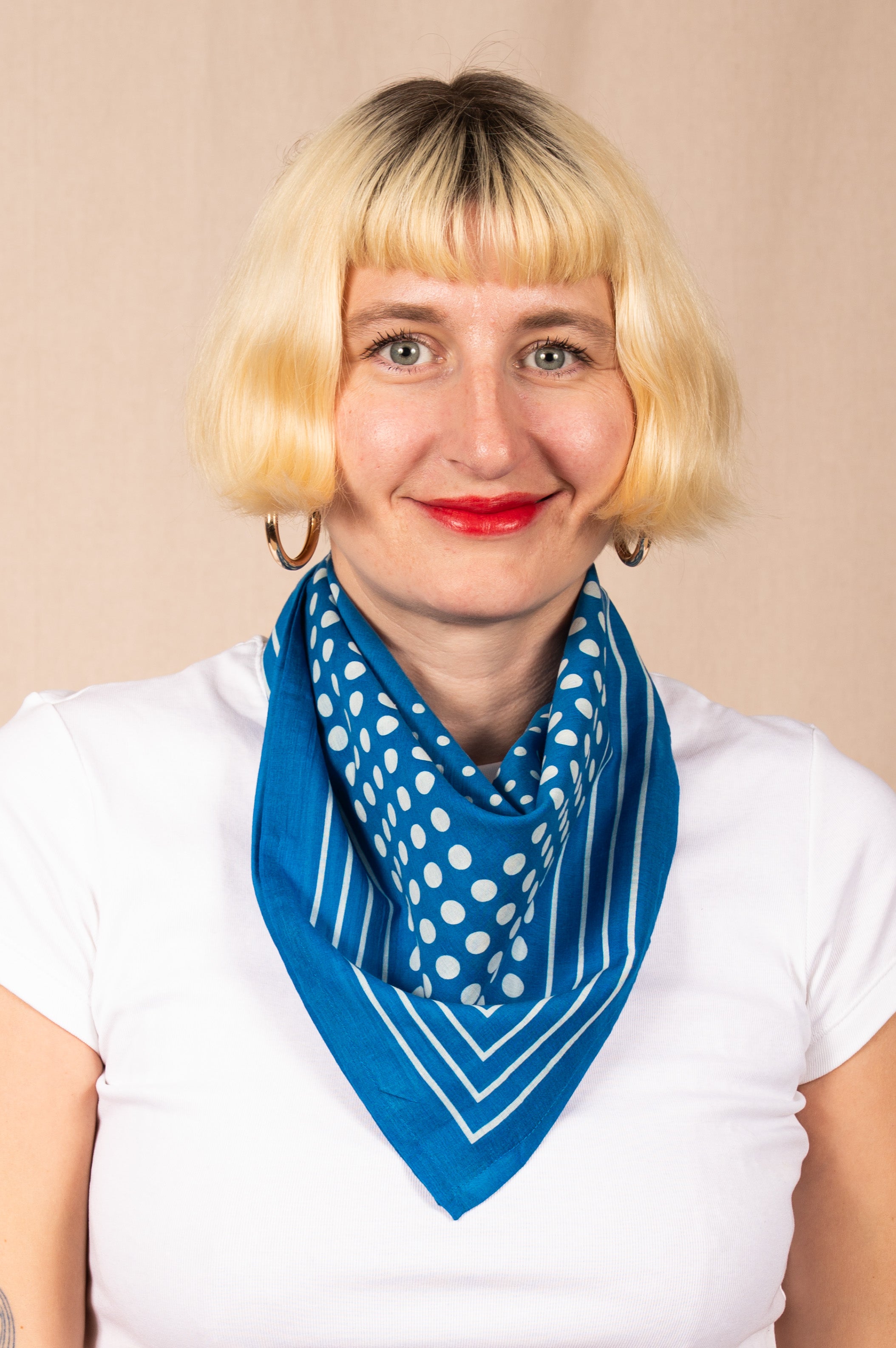 Archie Bandana No. 23 - Blue and White Dots