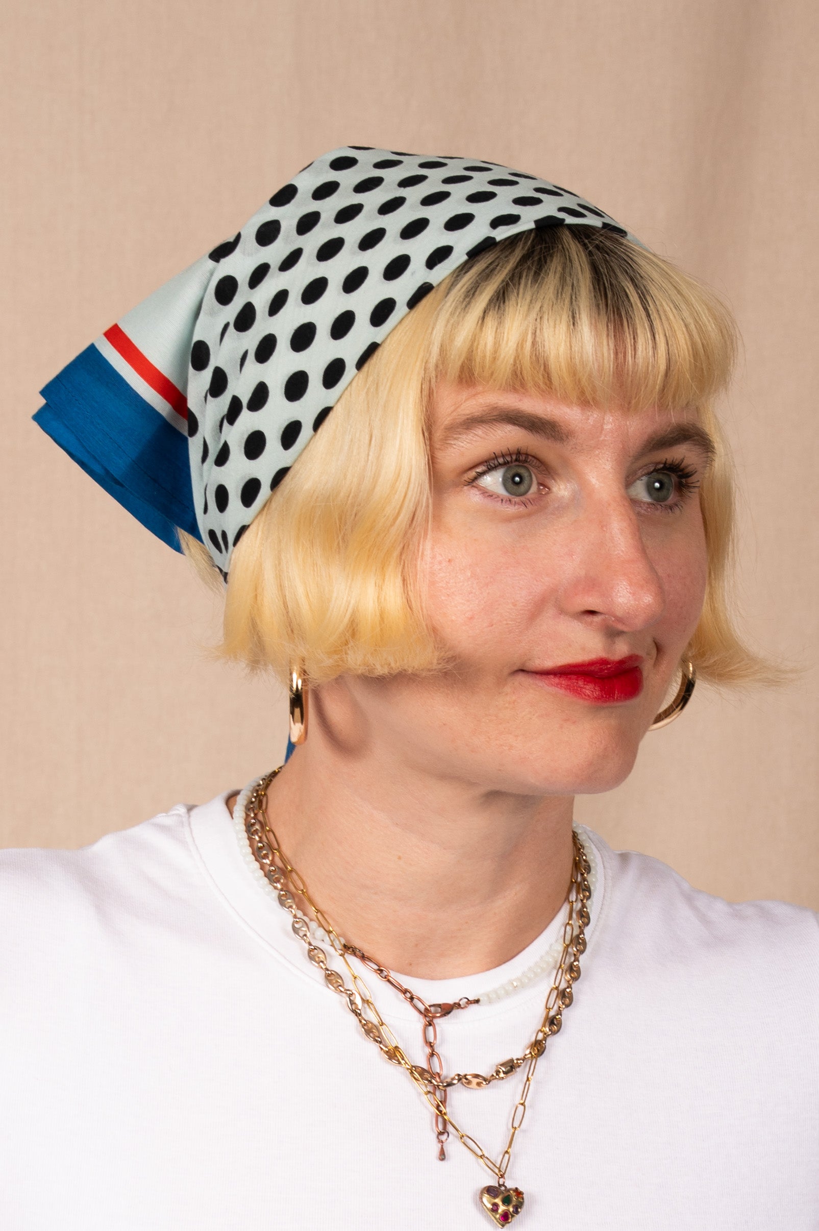 Archie Bandana No. 42 - Red, White and Blue Dots