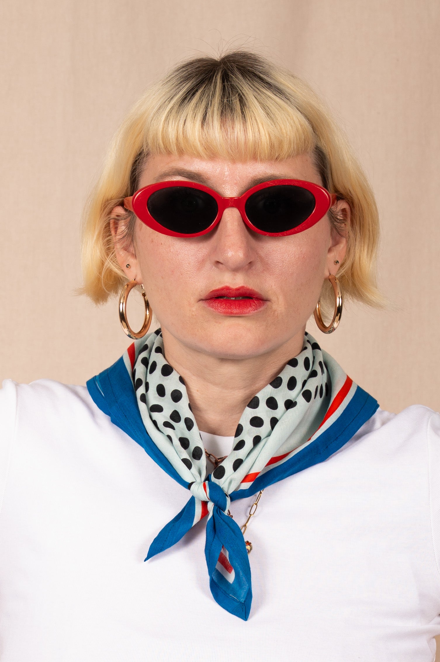 Archie Bandana No. 42 - Red, White and Blue Dots