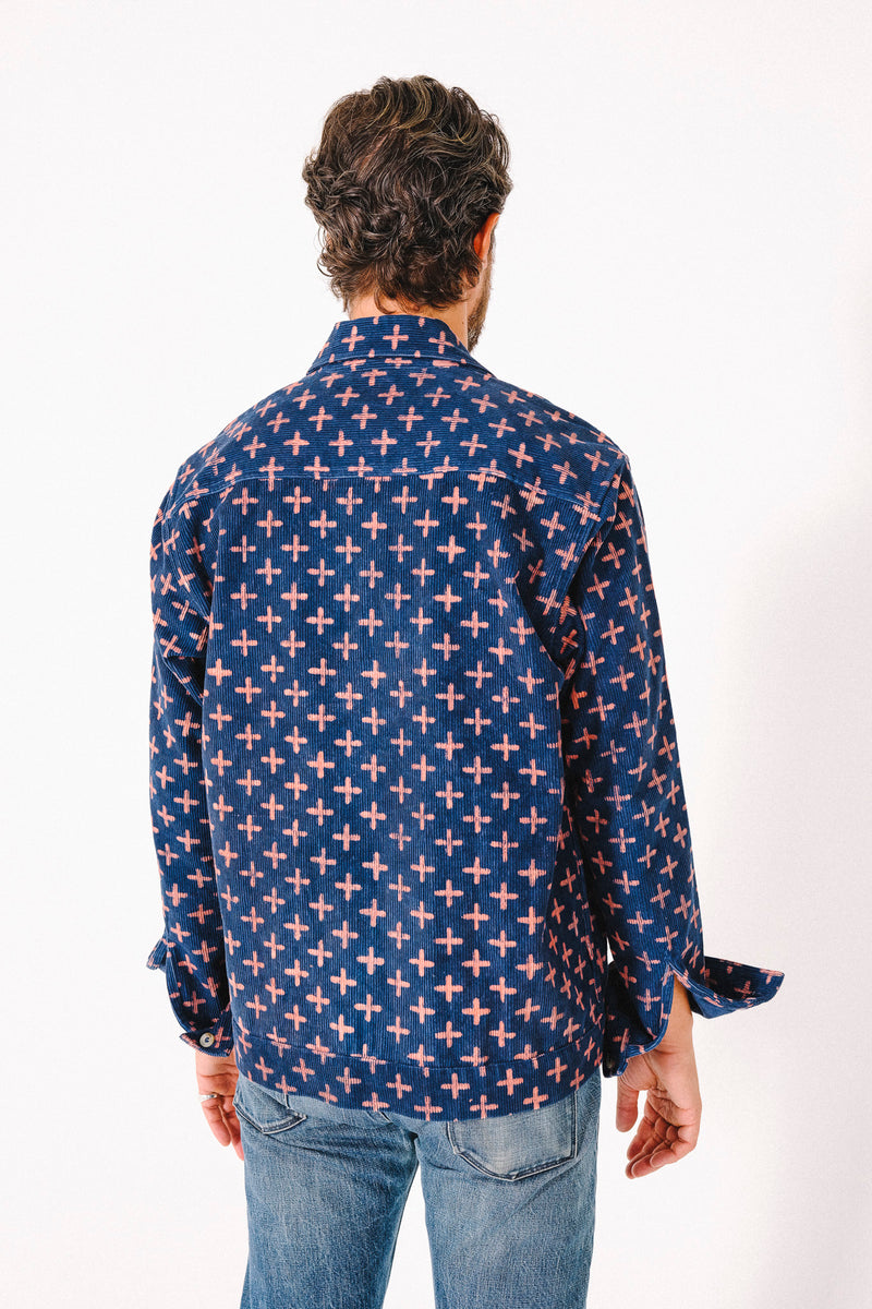 'The Eames' Jacket in Navy Plus Sign in Heavyweight Corduroy