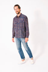 Hand Block Printed 'Jesse Workshirt' in Abstract Geometric Print