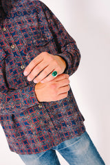 Hand Block Printed 'Jesse Workshirt' in Abstract Geometric Print