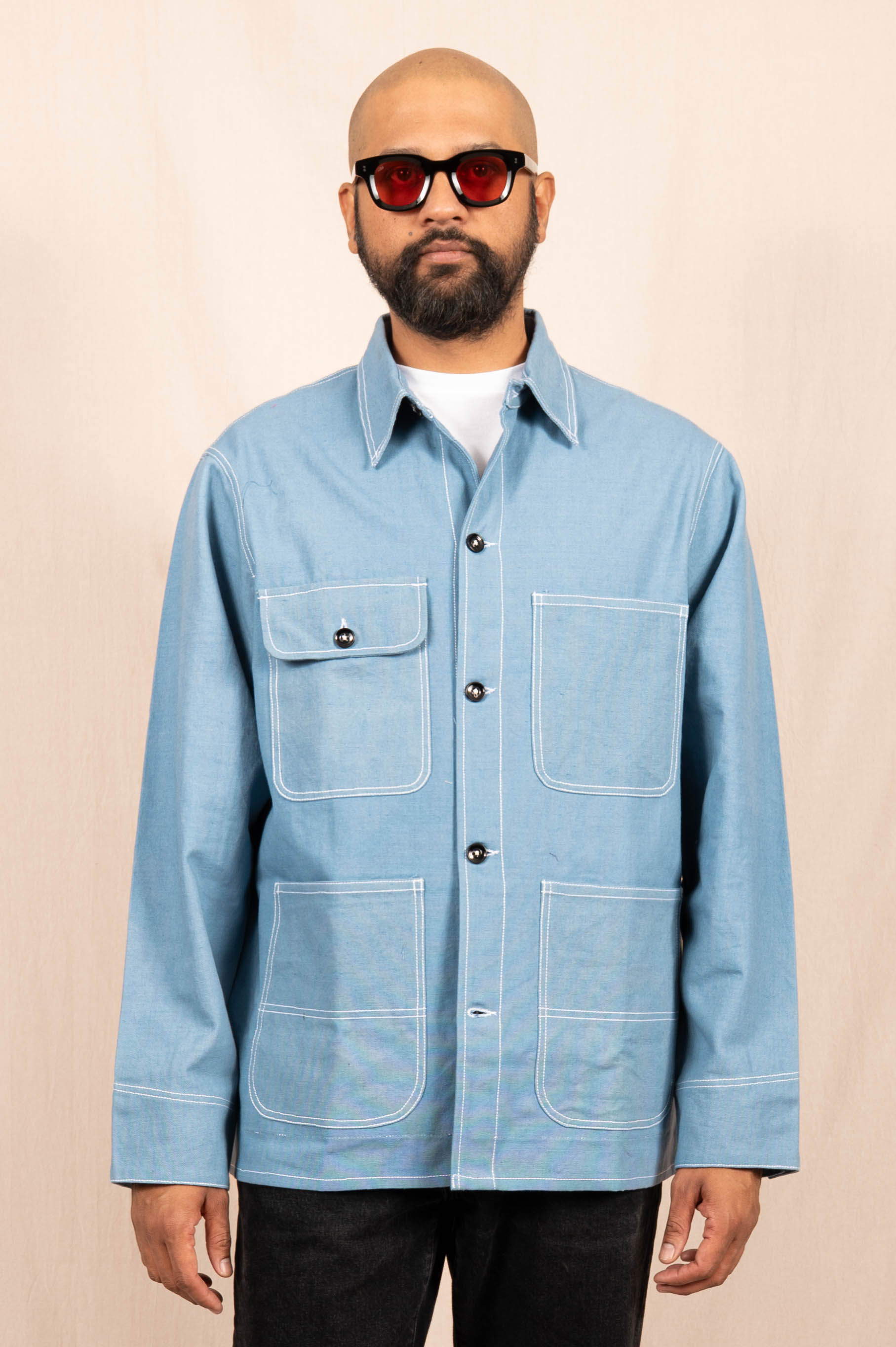 Chore Coat in Powder Blue Duck Canvas