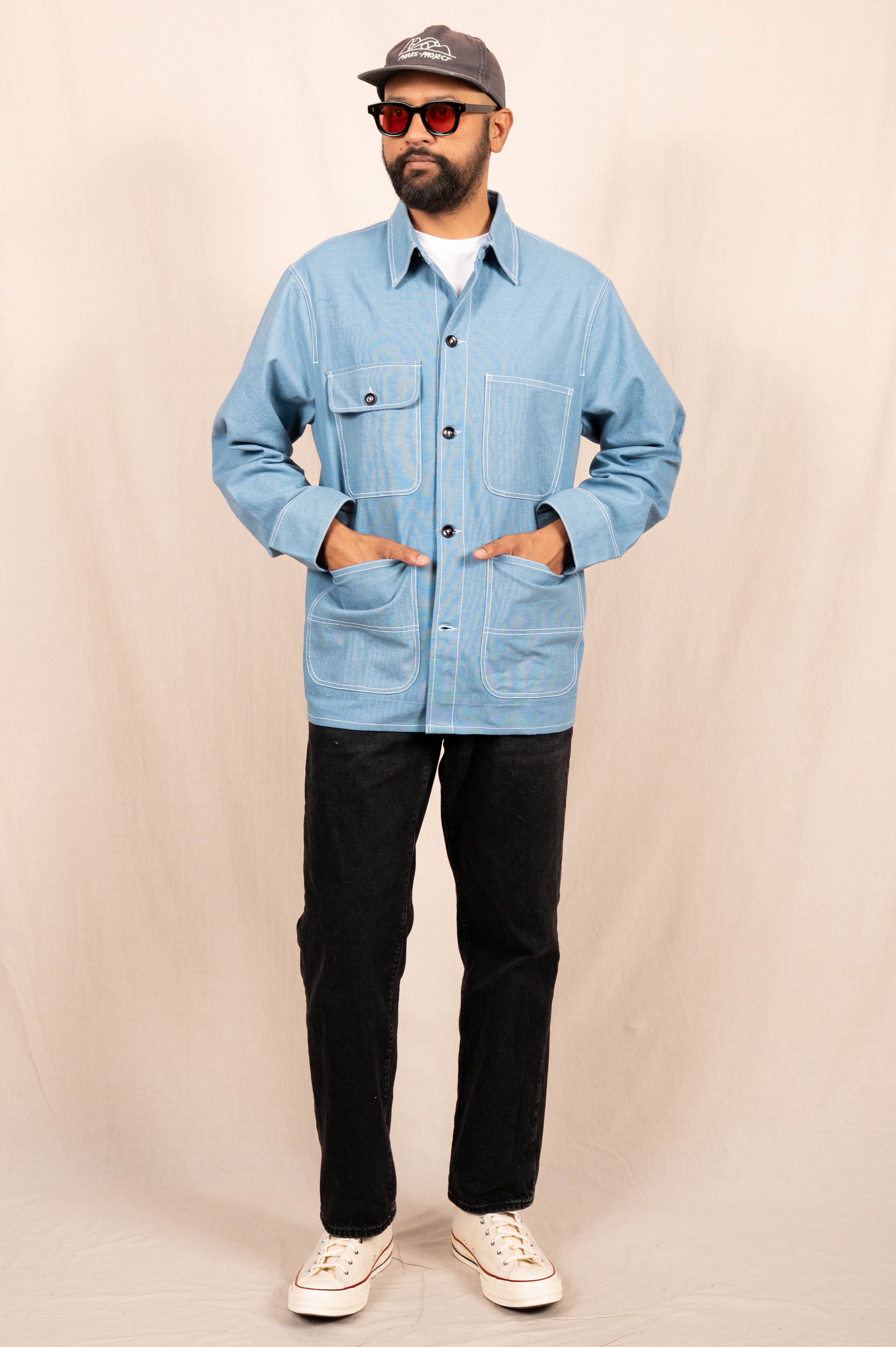 Chore Coat in Powder Blue Duck Canvas