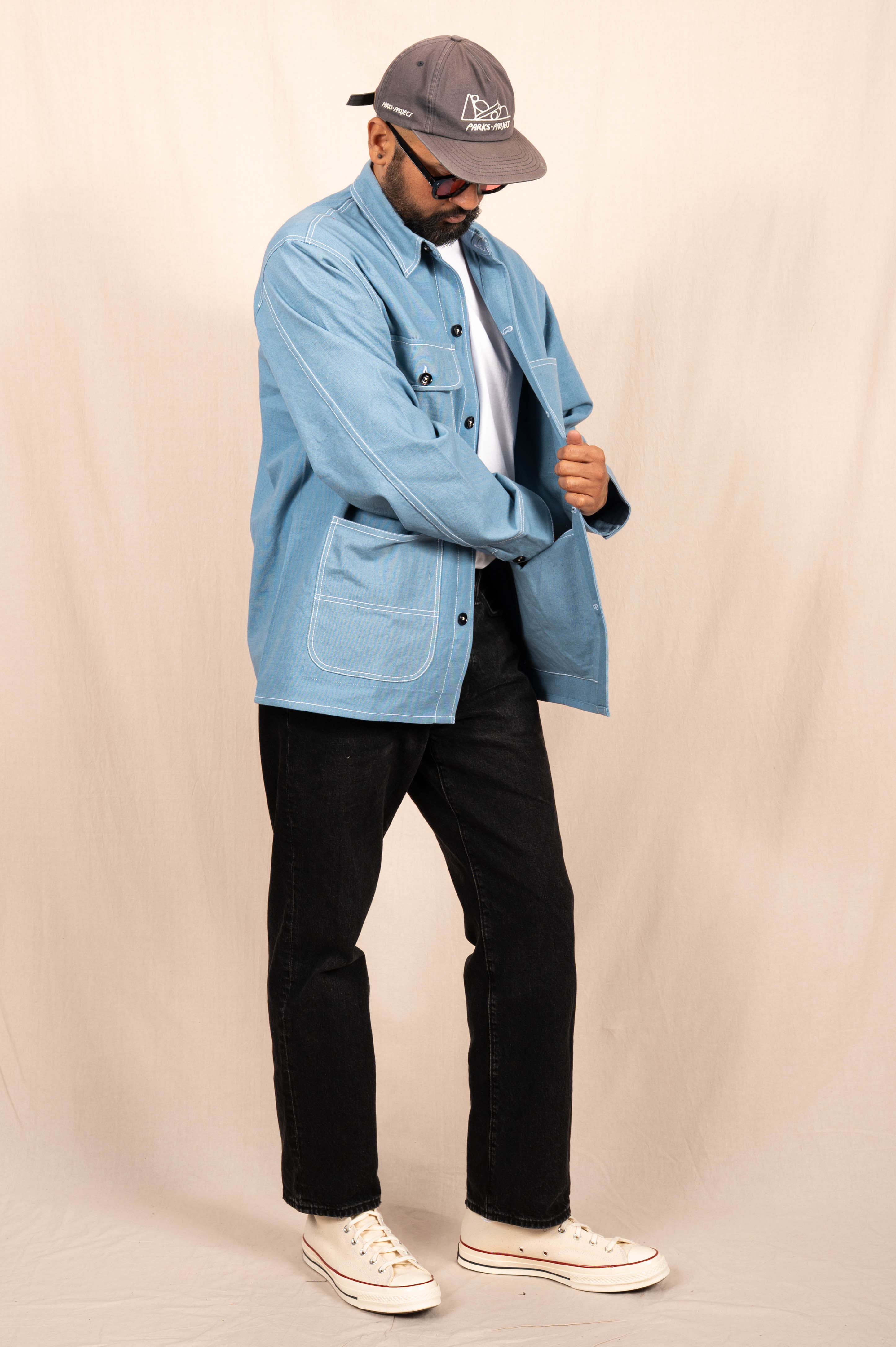 Chore Coat in Powder Blue Duck Canvas