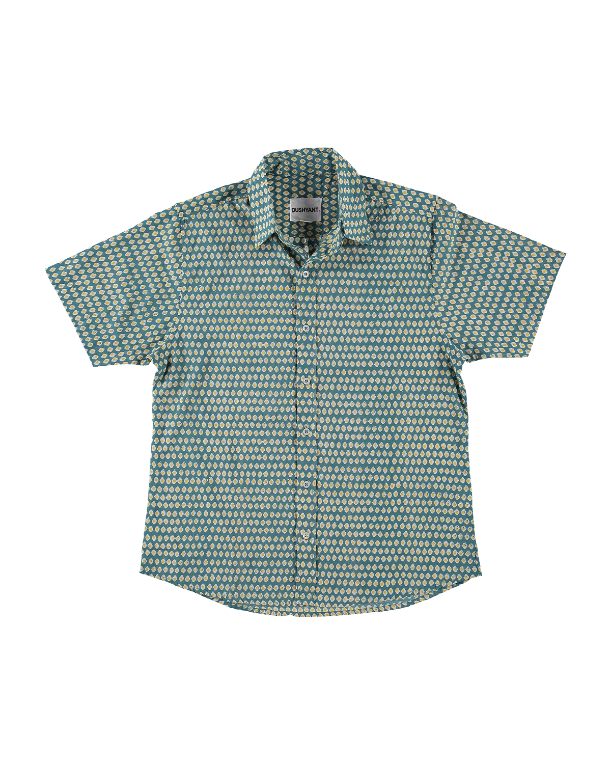 Hand Block Printed 'The Sheril' Short Sleeve Shirt in Avocado Print