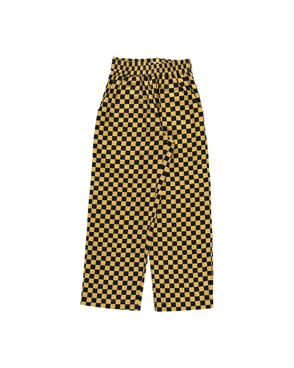Hand Printed 'Seema' Pants in Black and Yellow Checkers