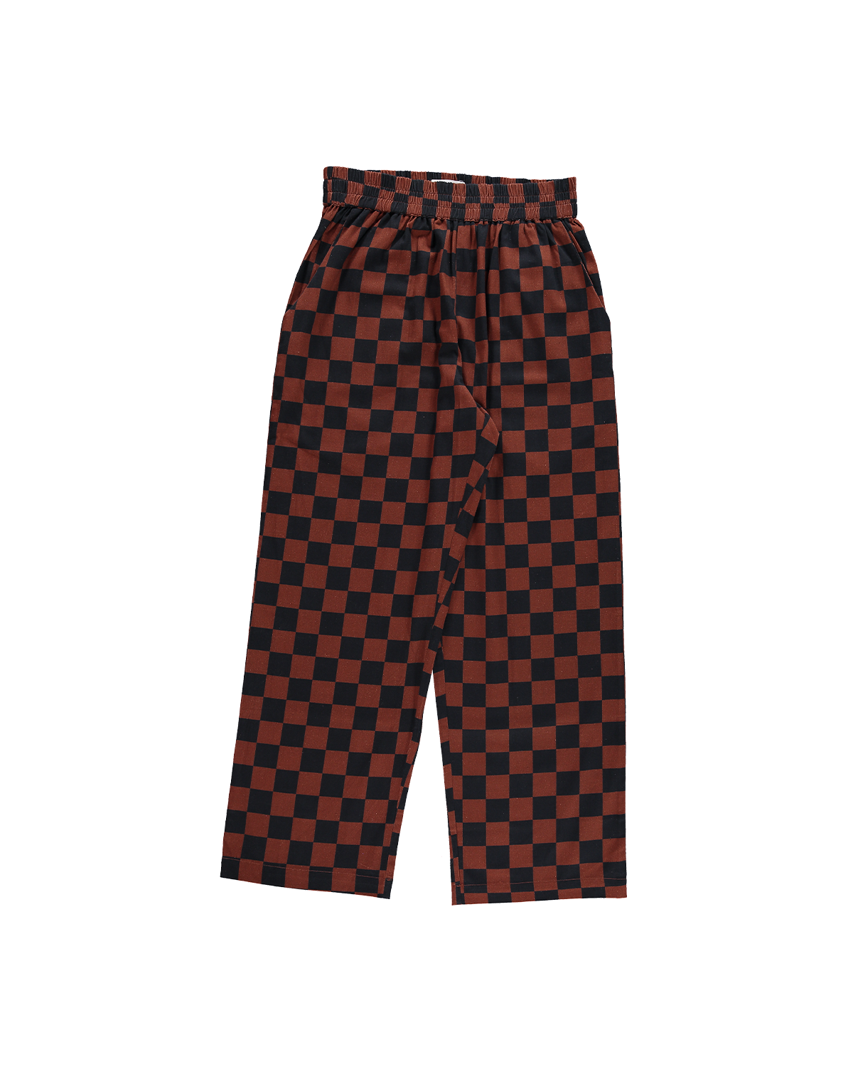 Hand Printed 'Seema' Pants in Chocolate and Black Chessboard