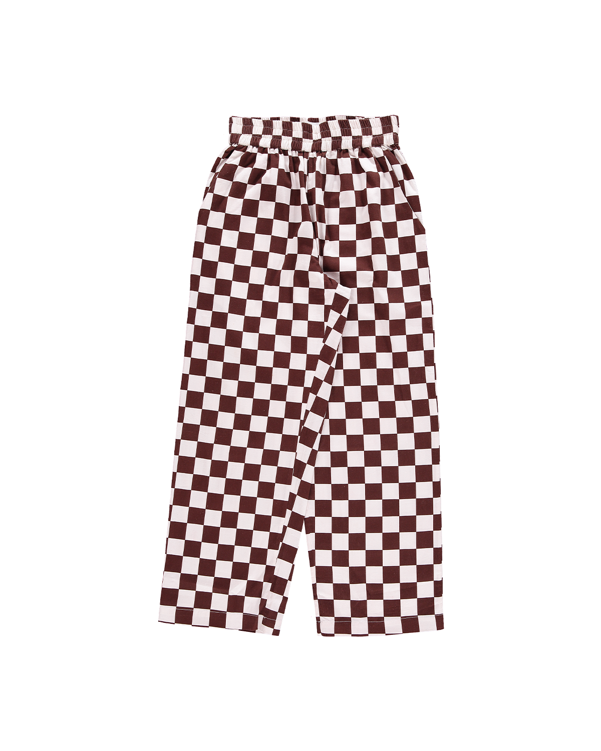 Hand Printed 'Seema' Pants in Chocolate and White Chessboard