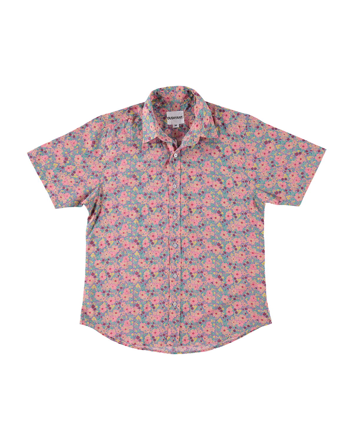 Hand Printed 'The Prat' Short Sleeve Shirt in Pastel Floral Print