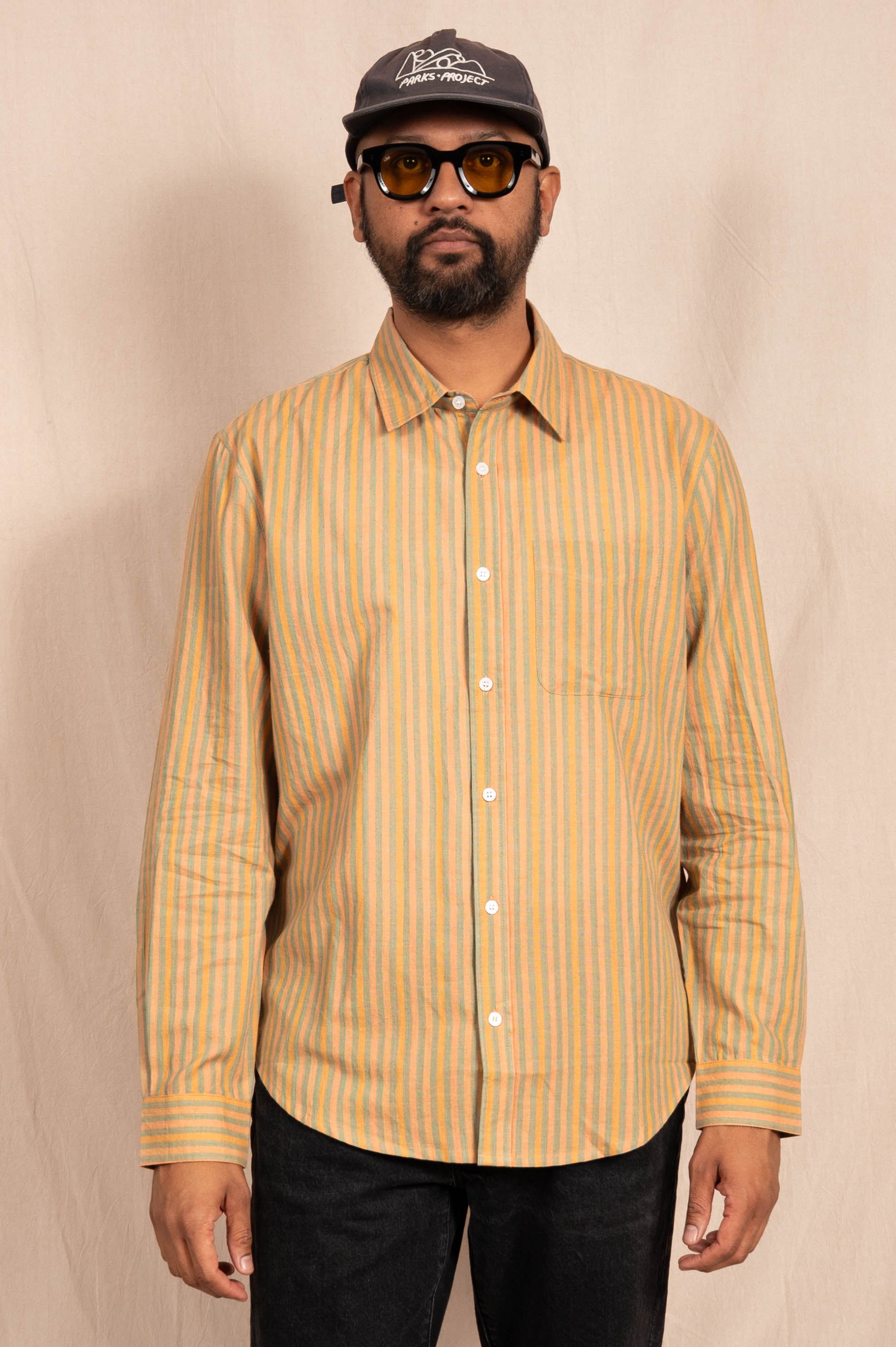 'The Brady' Long Sleeve Shirt in Neon Stripes