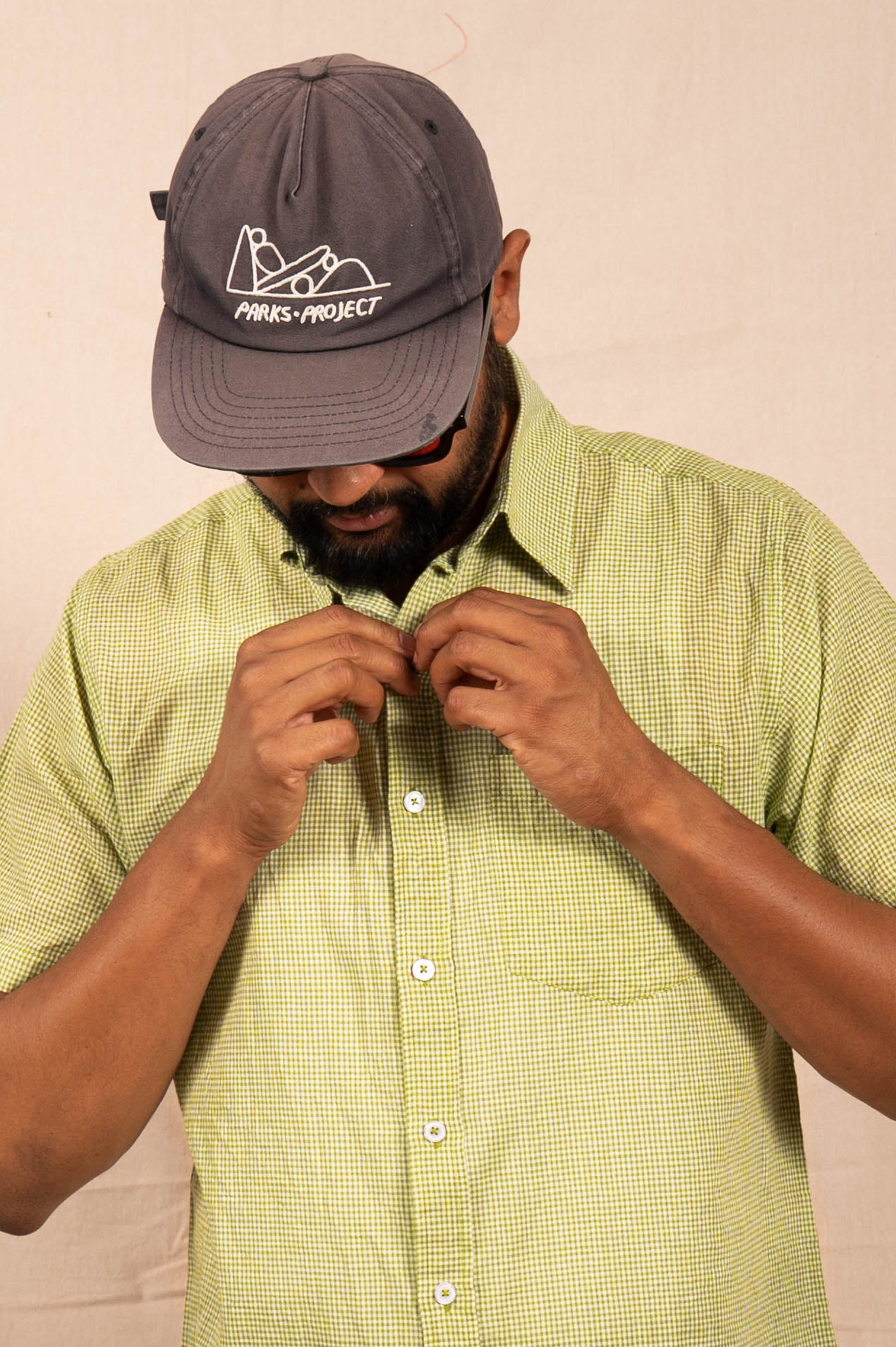 'The Folk' Shirt in Lime Micro Check