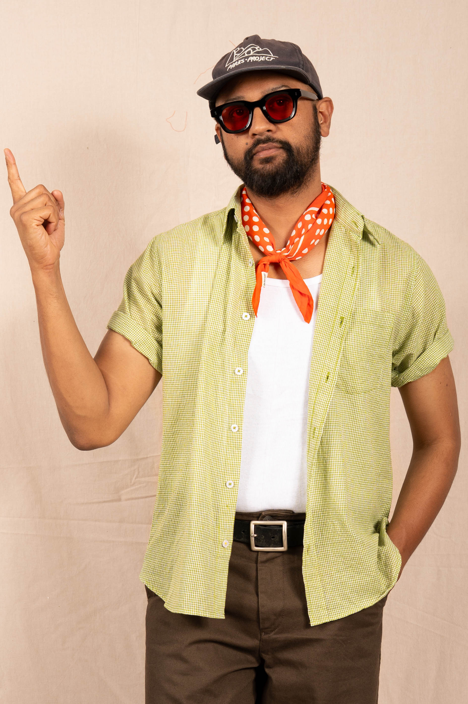 'The Folk' Shirt in Lime Micro Check