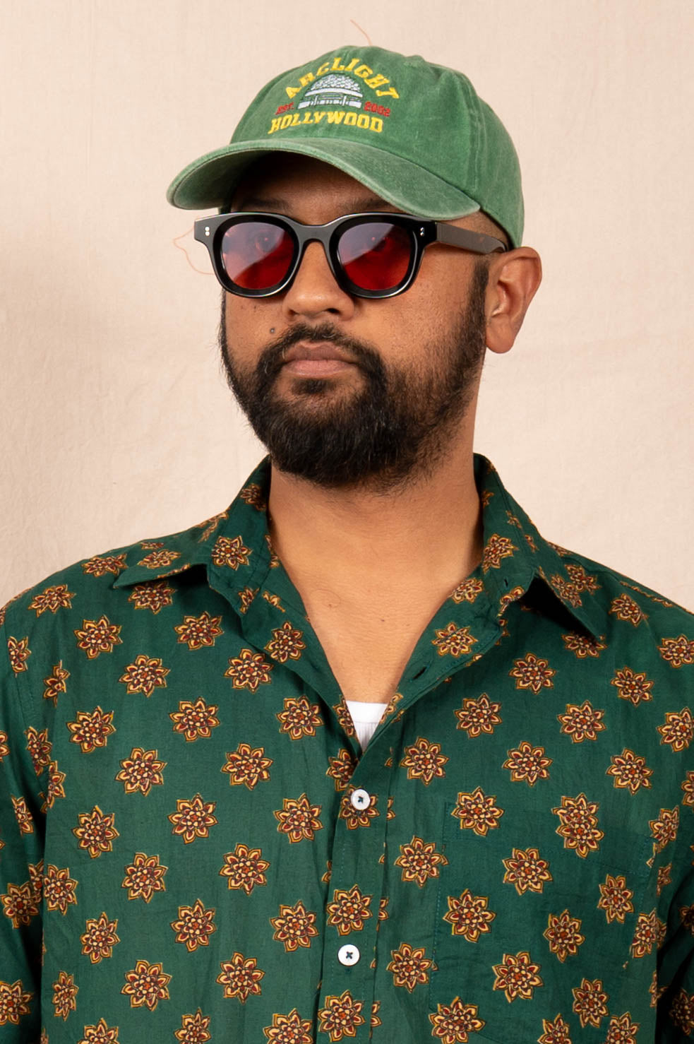 'The Folk' Shirt in Green Lotus Print