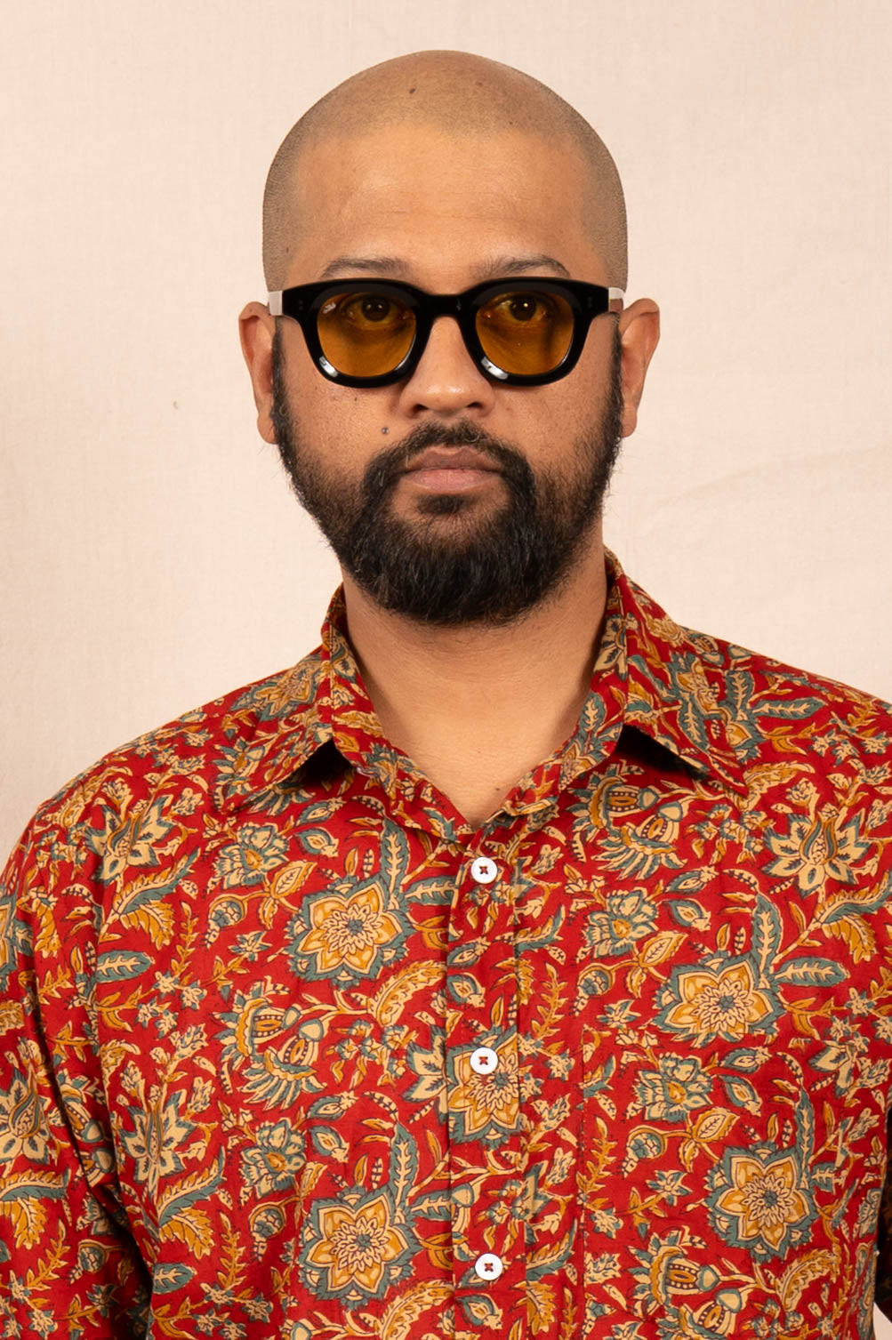 'The Folk' Shirt in Red and Blue Jaipur Floral Print