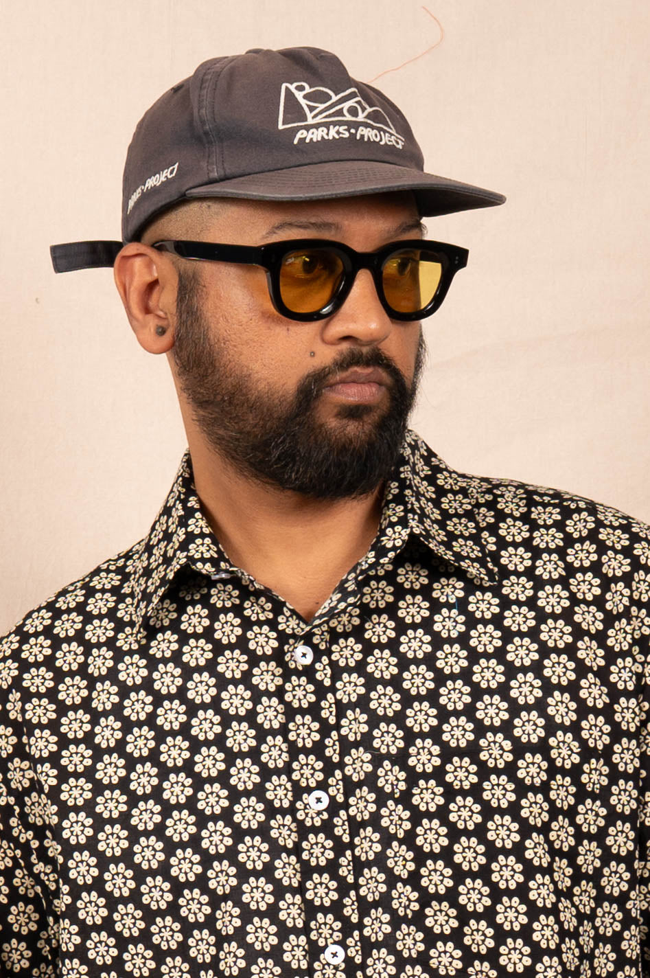 'The Folk' Shirt in Black Octagon Print