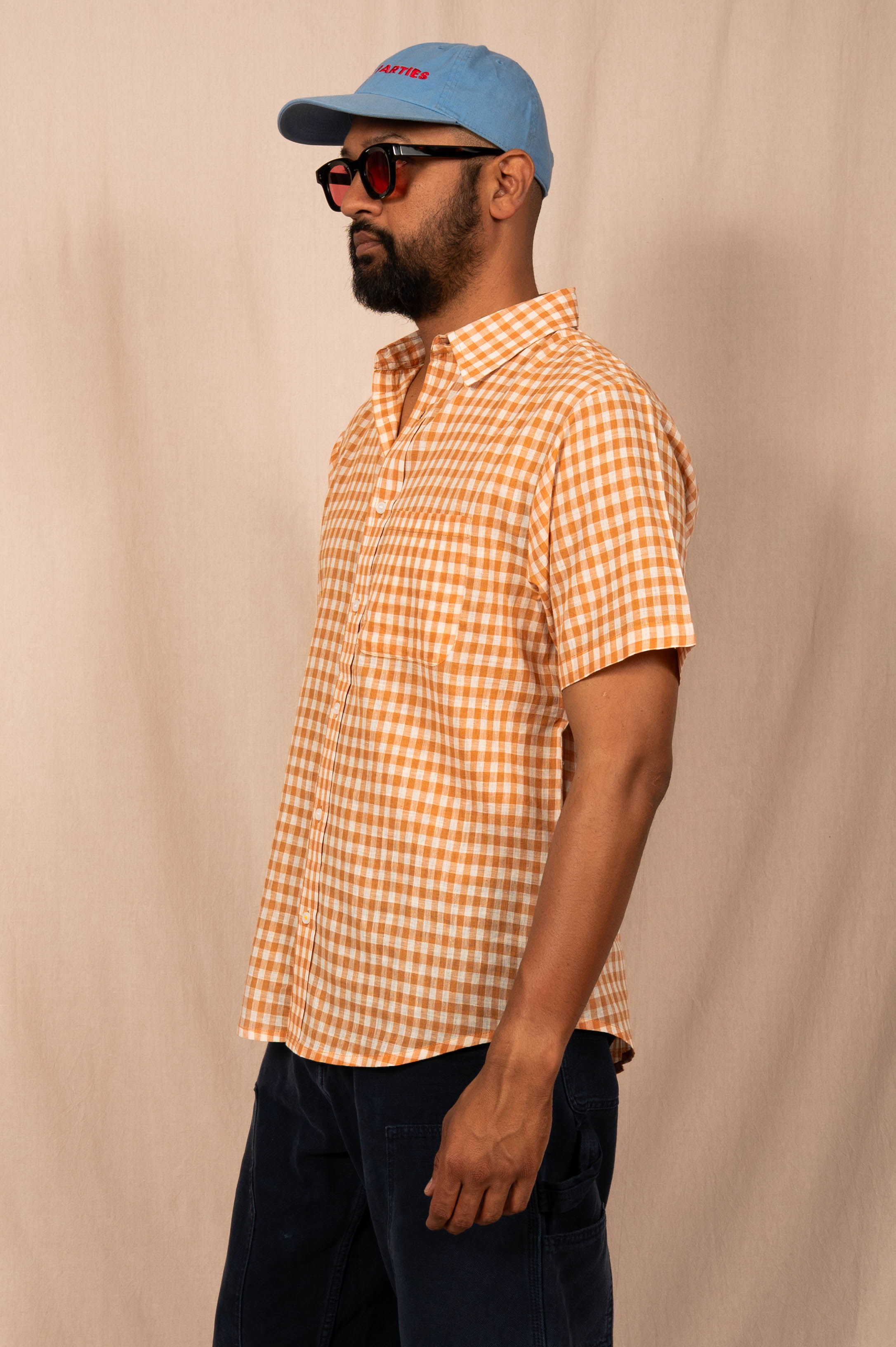 'The Folk' Shirt in Tan Gingham