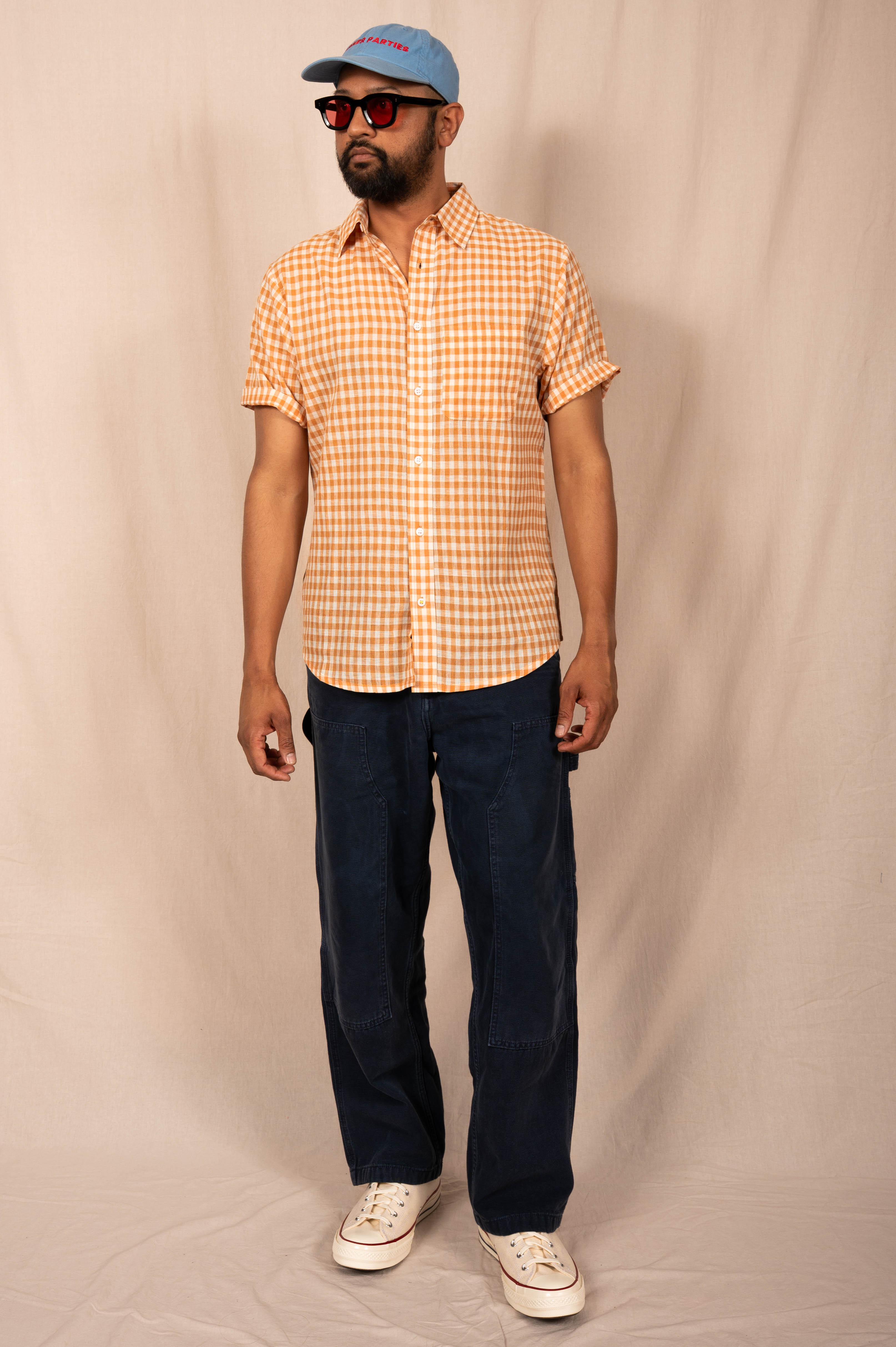 'The Folk' Shirt in Tan Gingham