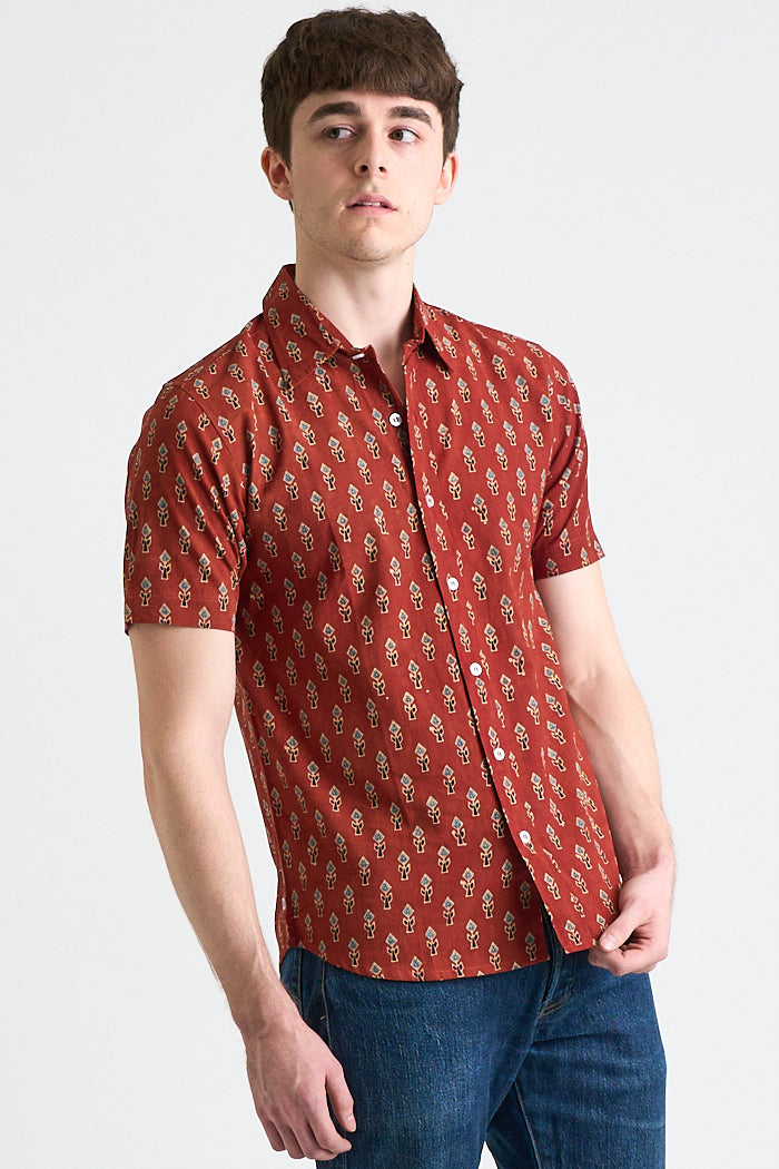 Burnt orange short best sale sleeve shirt