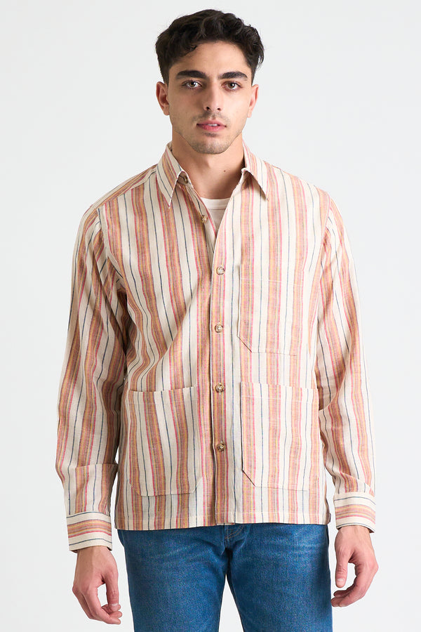 Xavier Overshirt Jacket in Multicolor Stripes