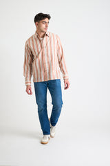 Xavier Overshirt Jacket in Multicolor Stripes