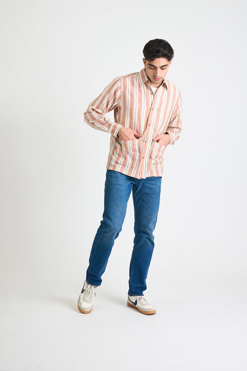 Xavier Overshirt Jacket in Multicolor Stripes