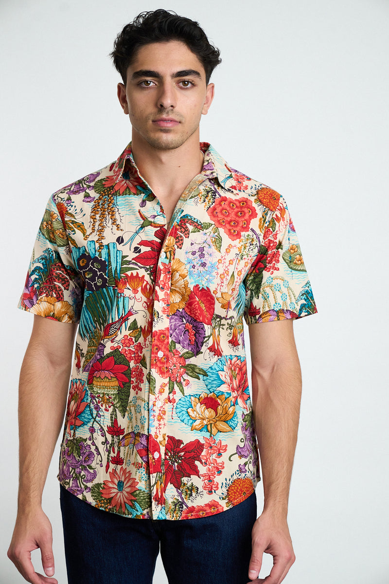 Hand Screen Printed 'The Jungle' Floral Shirt