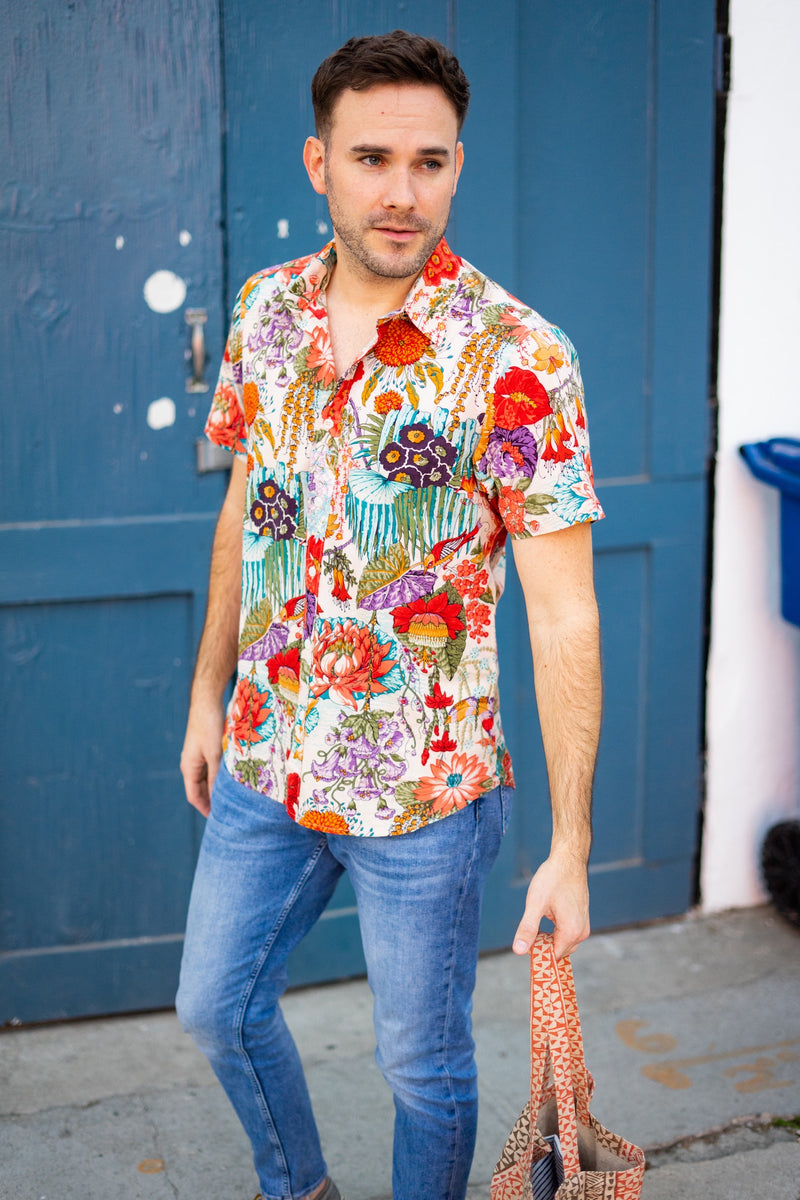 Hand Screen Printed 'The Jungle' Floral Shirt